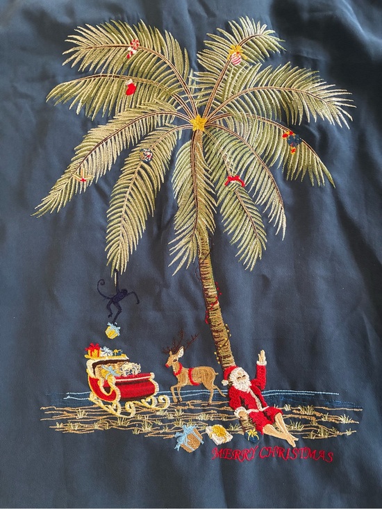 Bamboo Cay Other - Bamboo Cay Men’s XXL Embroidered Christmas Hawaiian Camp Shirt 🎄🌴